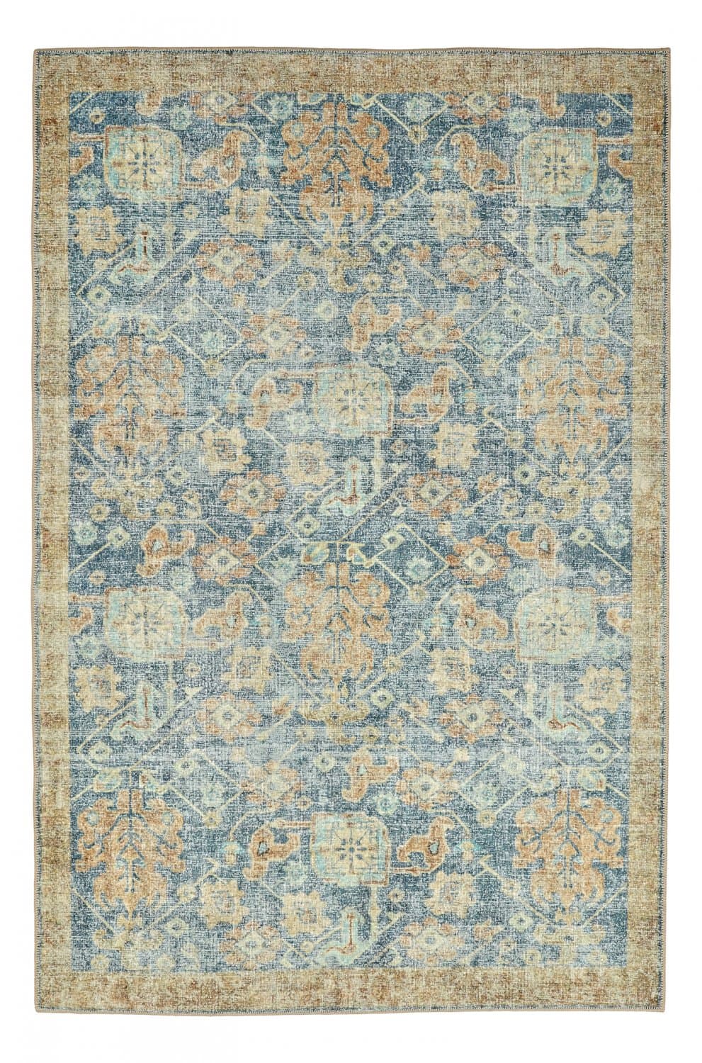 Flatvevd teppe - Noura (blå) (Størrelse: 230 x 340 cm)