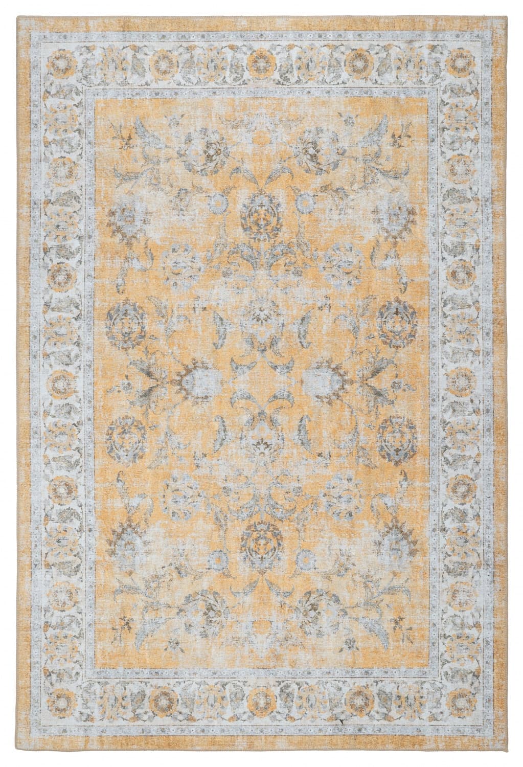 Flatvevd teppe - Adeleine (gul) (Størrelse: 190 x 280 cm)