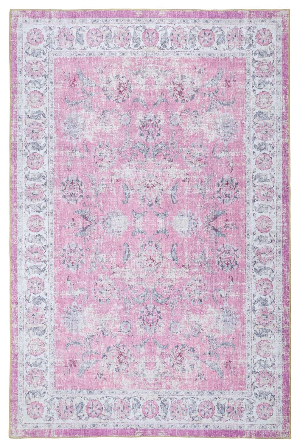 Flatvevd teppe - Adeleine (rosa) (Størrelse: 230 x 340 cm)