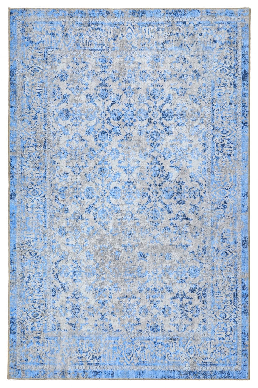 Flatvevd teppe - Denizli (blå) (Størrelse: 230 x 340 cm)
