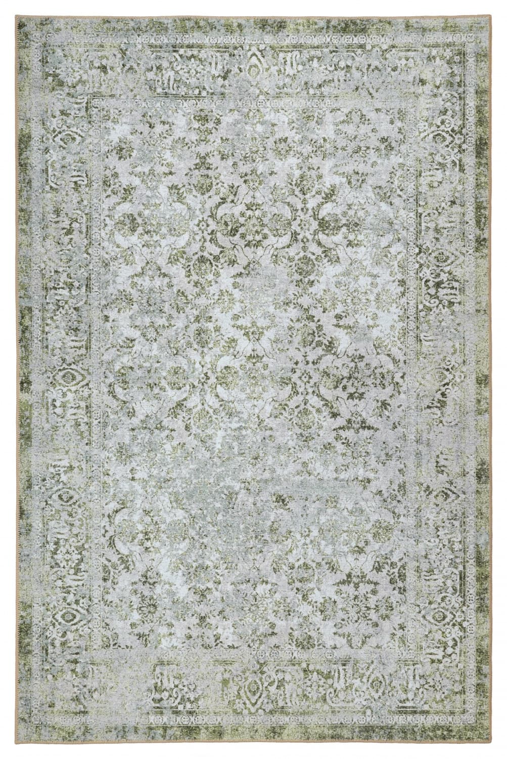 Flatvevd teppe - Denizli (grønn) (Størrelse: 190 x 280 cm)