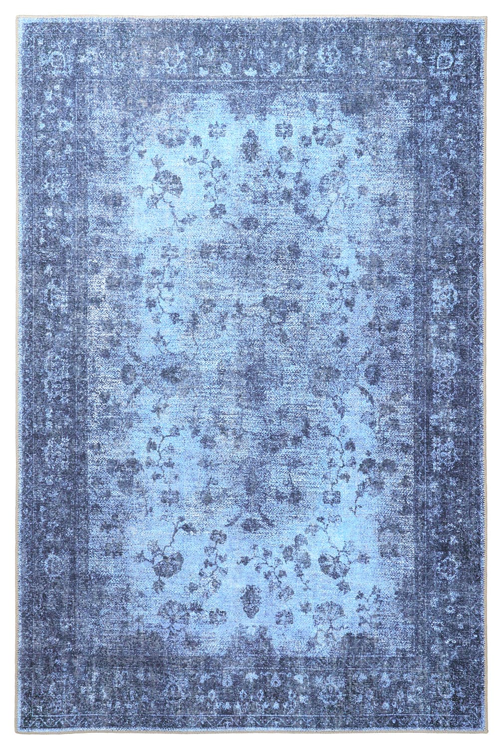 Flatvevd teppe - Gombalia (marineblå) (Størrelse: 230 x 340 cm)