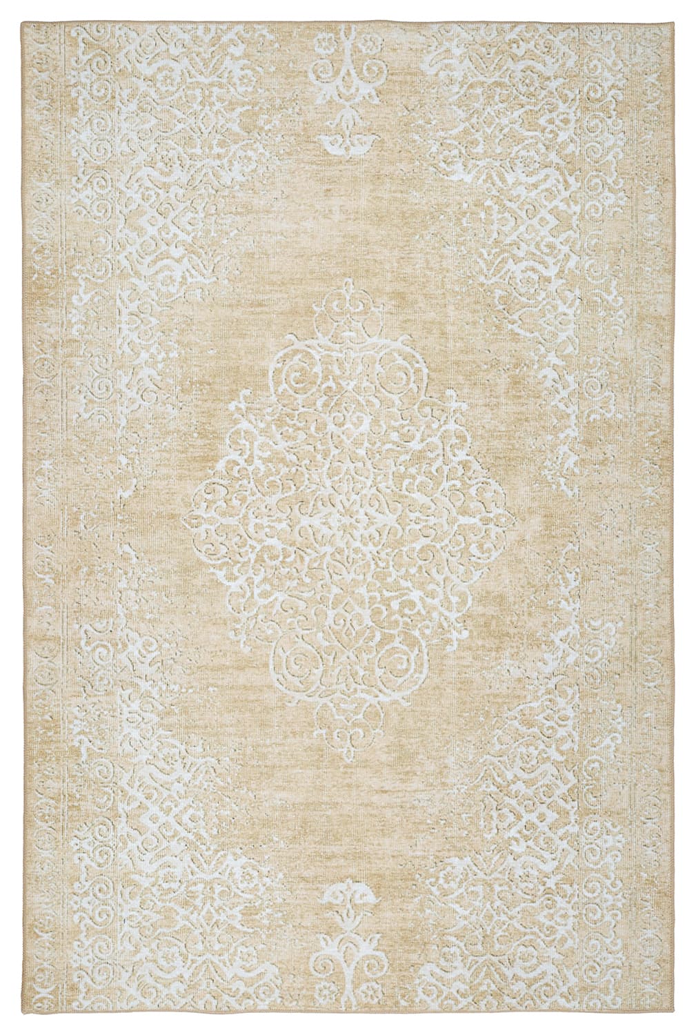 Flatvevd teppe - Milazzo (gul) (Størrelse: 190 x 280 cm)