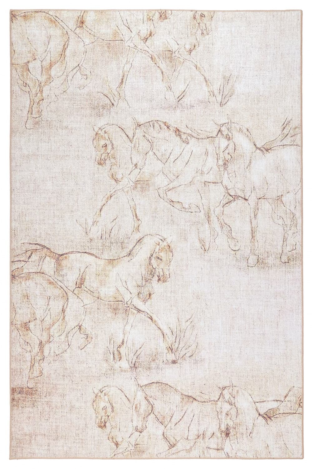 Flatvevd teppe - Orua (krem) (Størrelse: 190 x 280 cm)