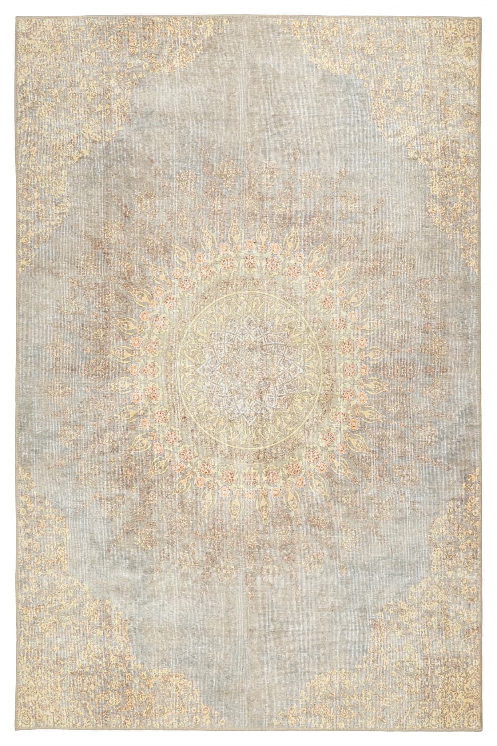 Flatvevd teppe - Sandrigo (gull) (Størrelse: 190 x 280 cm)