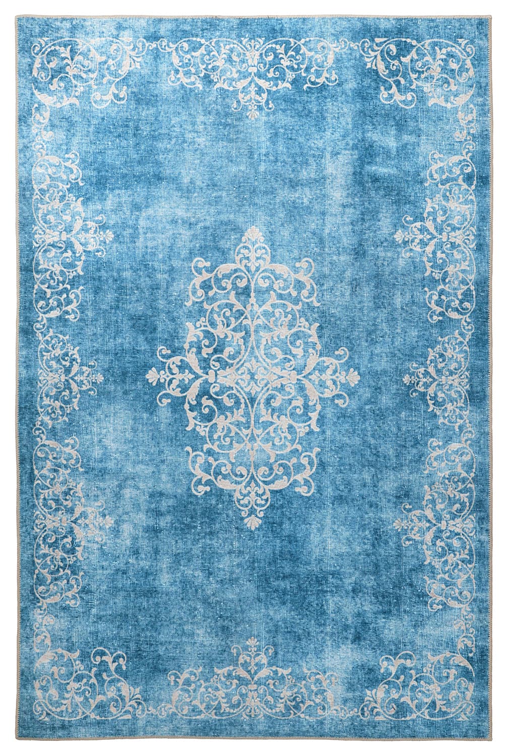 Flatvevd teppe - Santi (blå) (Størrelse: 230 x 340 cm)