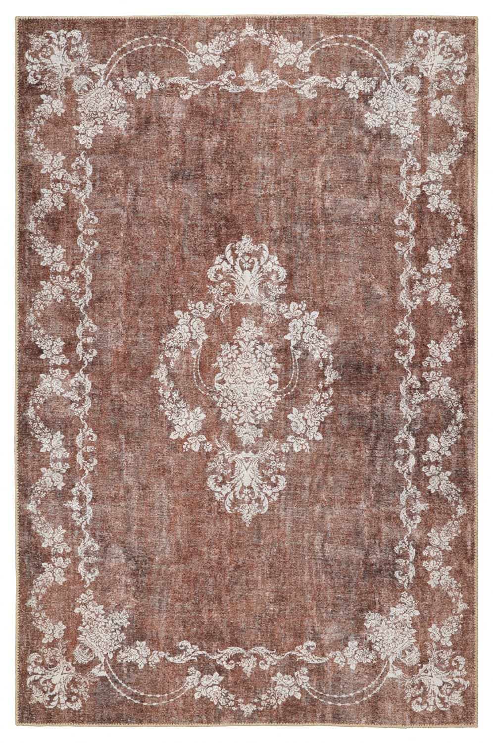 Flatvevd teppe - Taknis (brun) (Størrelse: 190 x 280 cm)