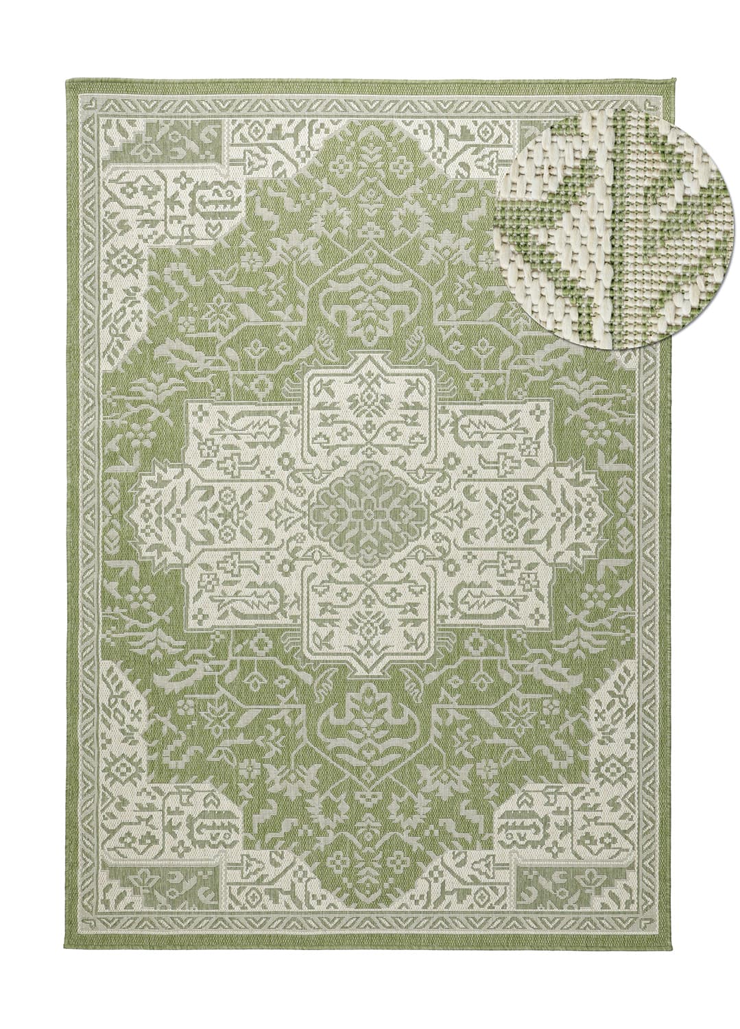 Innendørs/Utendørs tepper - Dhamar (grønn) (Størrelse: 240 x 340 cm)