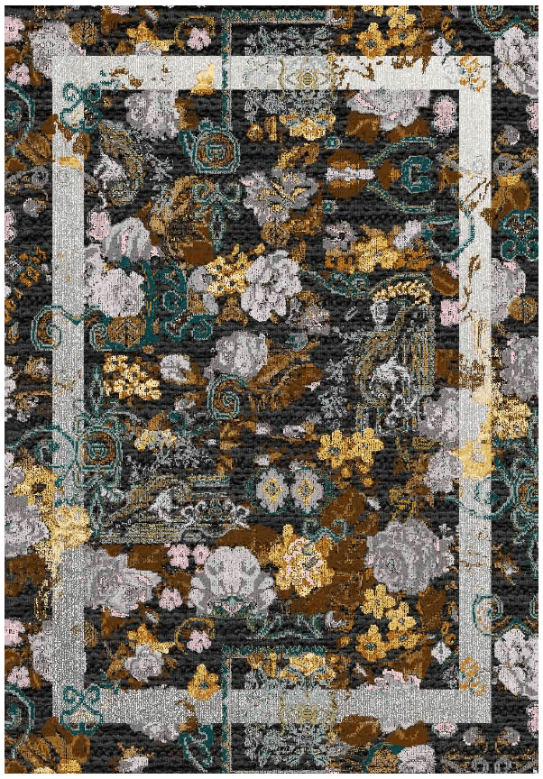 Wilton-teppe - Lefkada (svart/multi) (Størrelse: 160 x 230 cm)