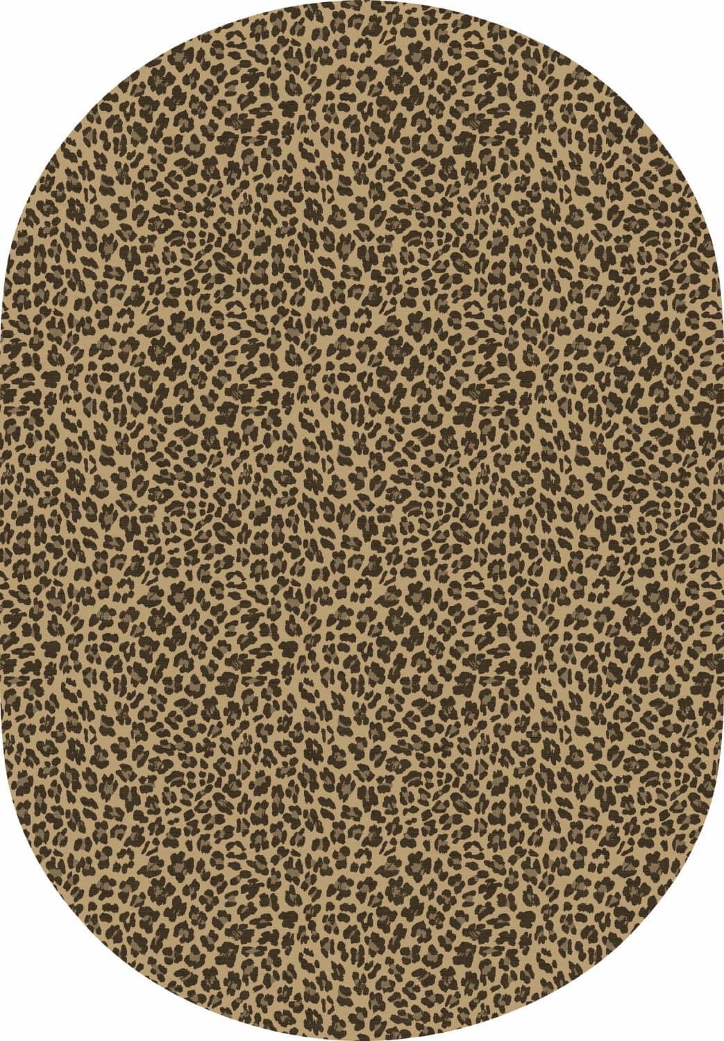 Ovalt teppe - Leopard (brun) (Størrelse: 240 x 340 cm)