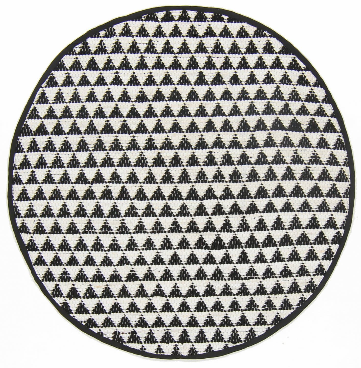 Runde tepper - Lindby (sort/hvit) (Størrelse: Ø 80 cm)