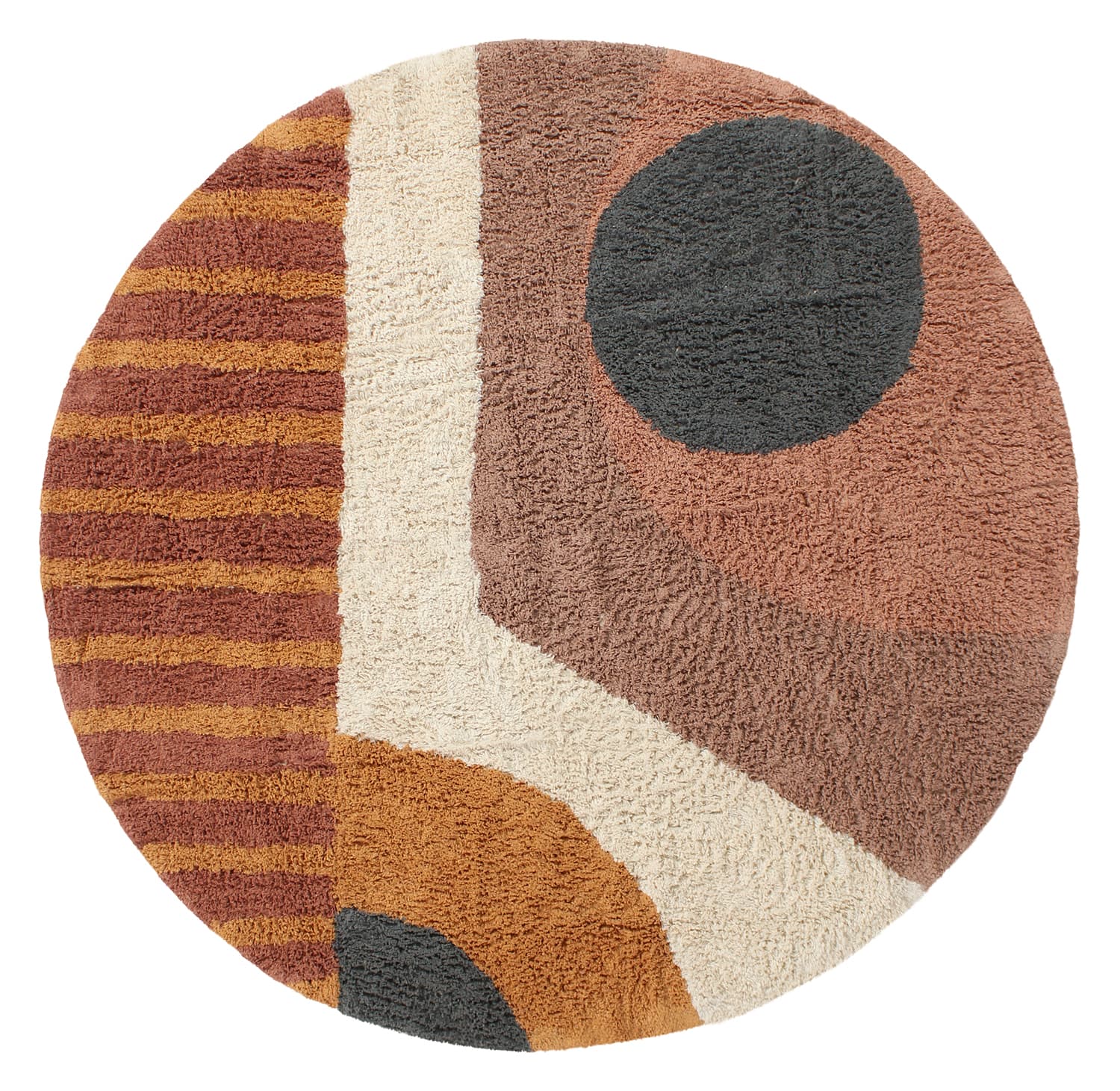 Runde tepper - Alpe Natural Cotton Shaggy (multi) (Størrelse: Ø 200 cm)