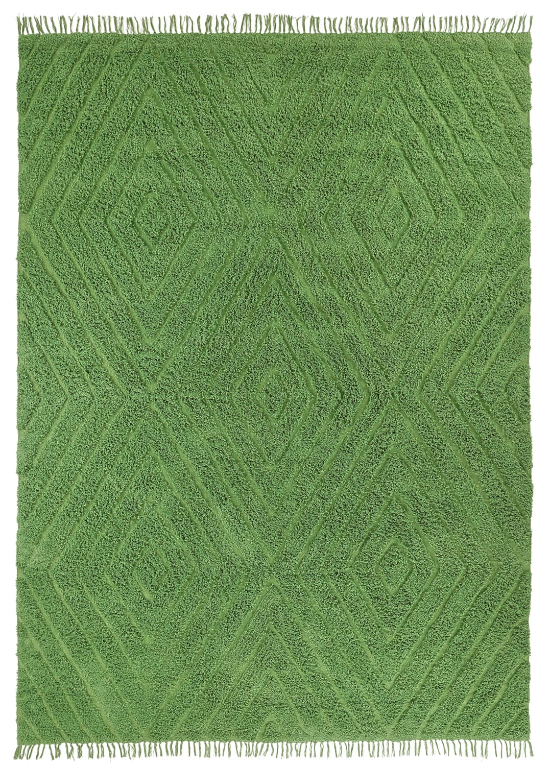 Ryetepper - Amberley Natural Cotton Shaggy (grønn) (Størrelse: 240 x 340 cm)