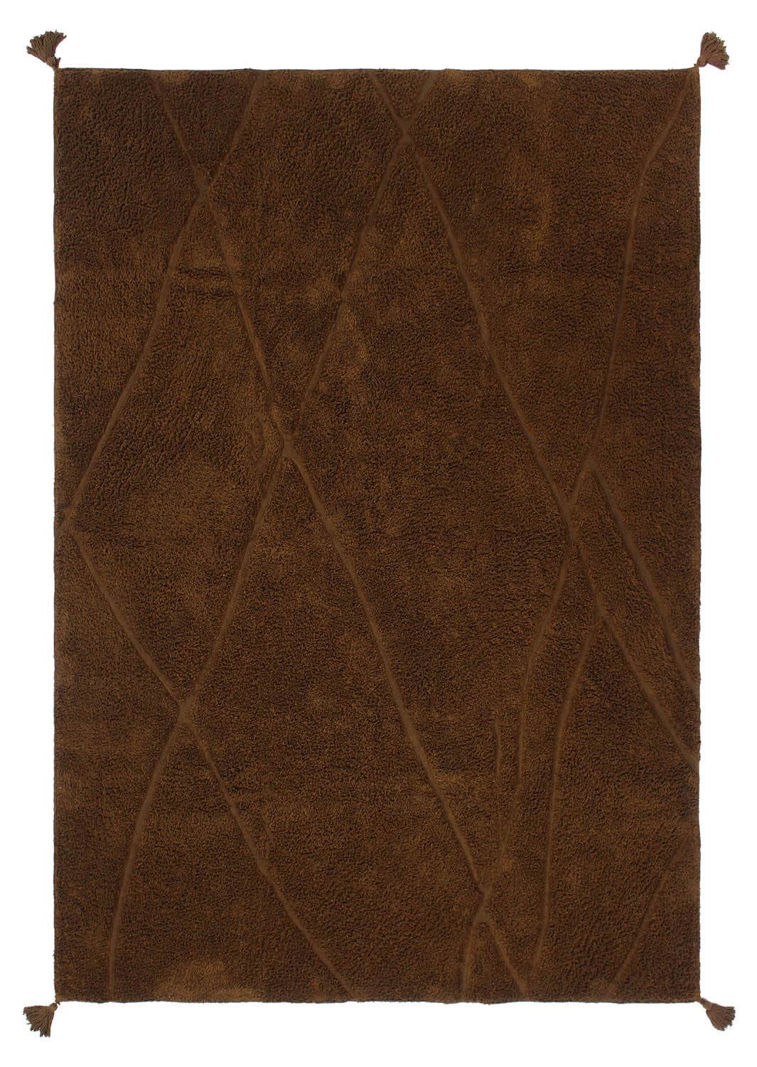 Ryetepper - Andrea Natural Cotton Shaggy (brun) (Størrelse: 160 x 230 cm)
