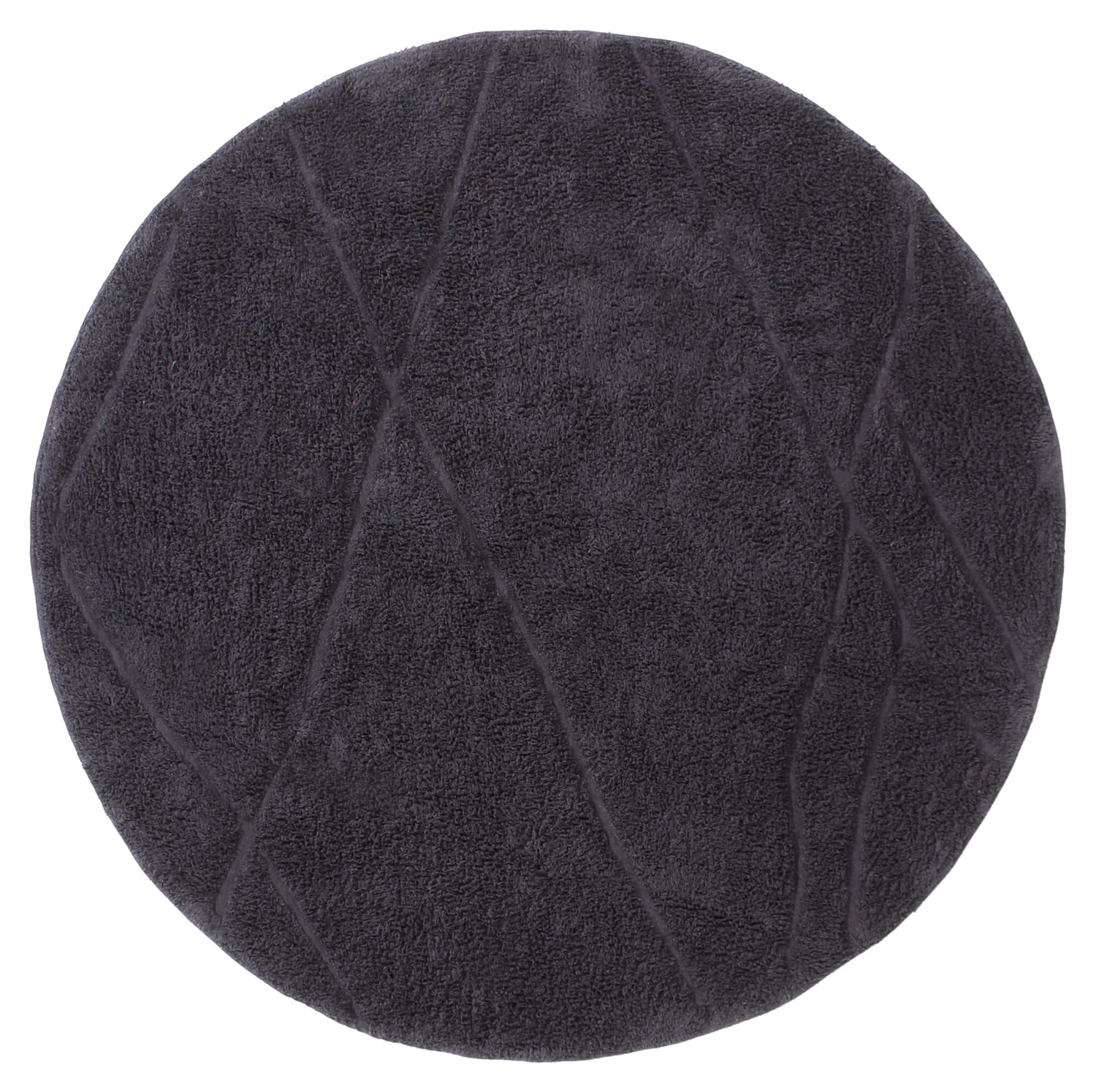 Runde tepper - Andrea Natural Cotton Shaggy (svart) (Størrelse: Ø 200 cm)