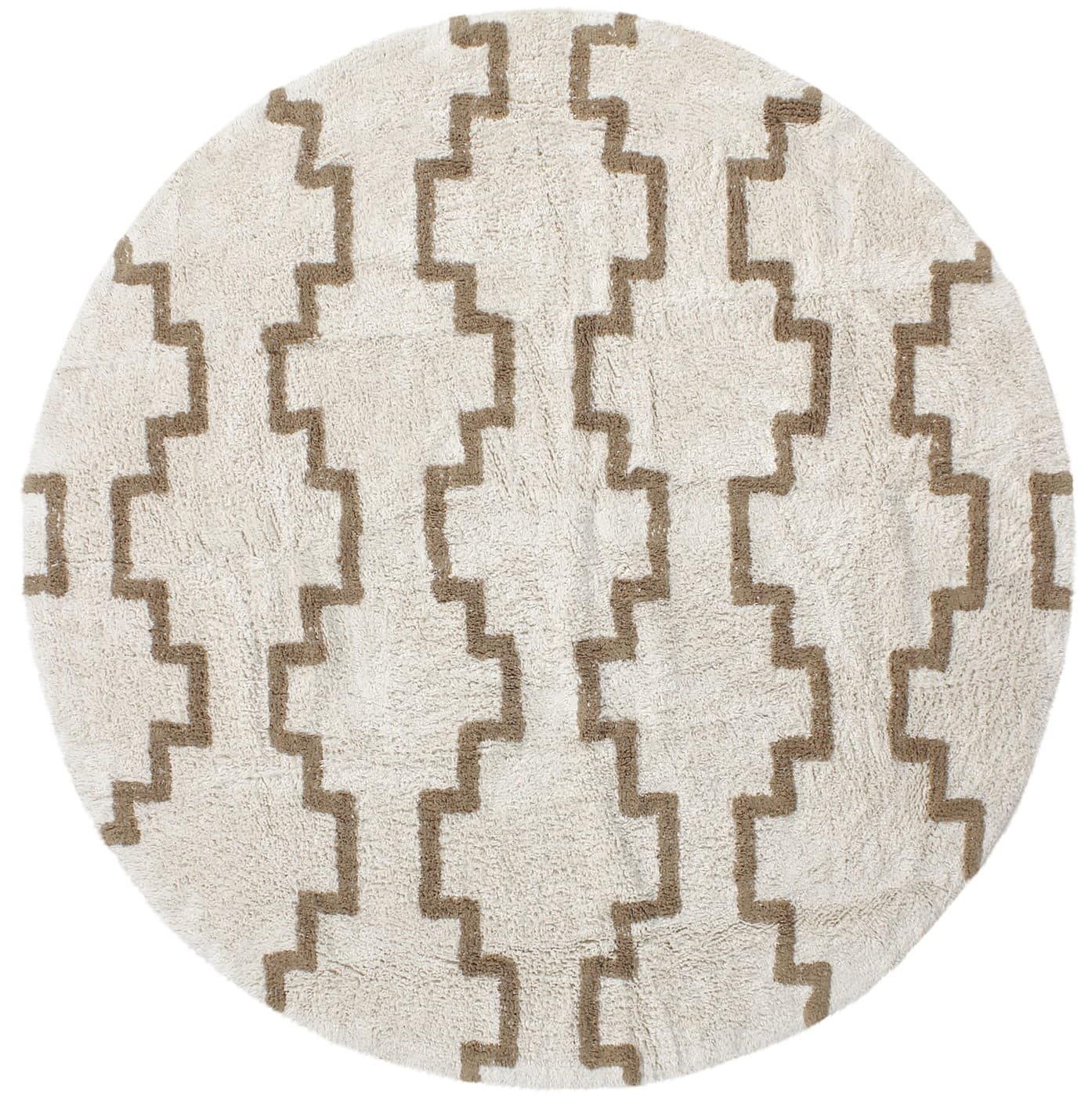 Runde tepper - Arlon Natural Cotton Shaggy (beige) (Størrelse: Ø 200 cm)