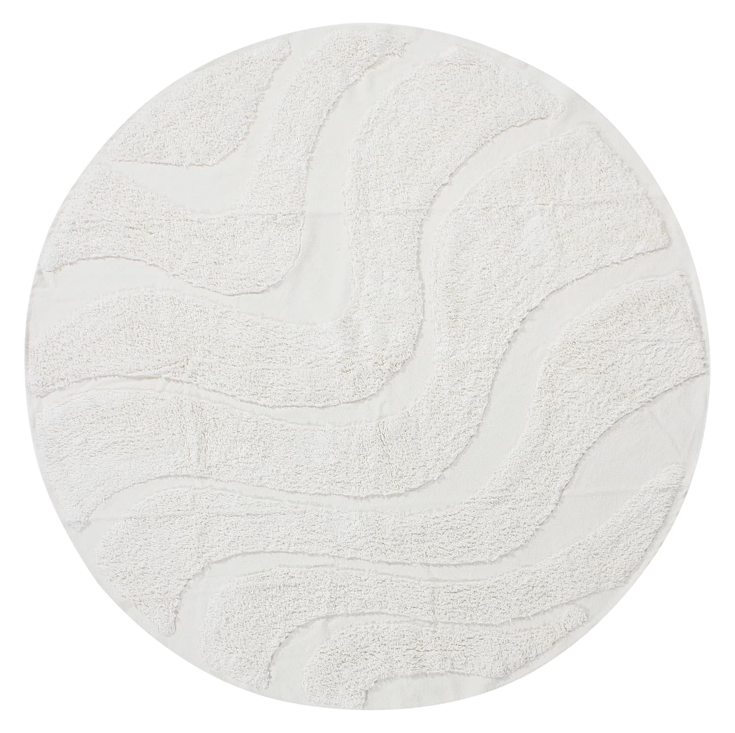 Runde tepper - Bonnie Natural Cotton Shaggy (offwhite) (Størrelse: Ø 200 cm)
