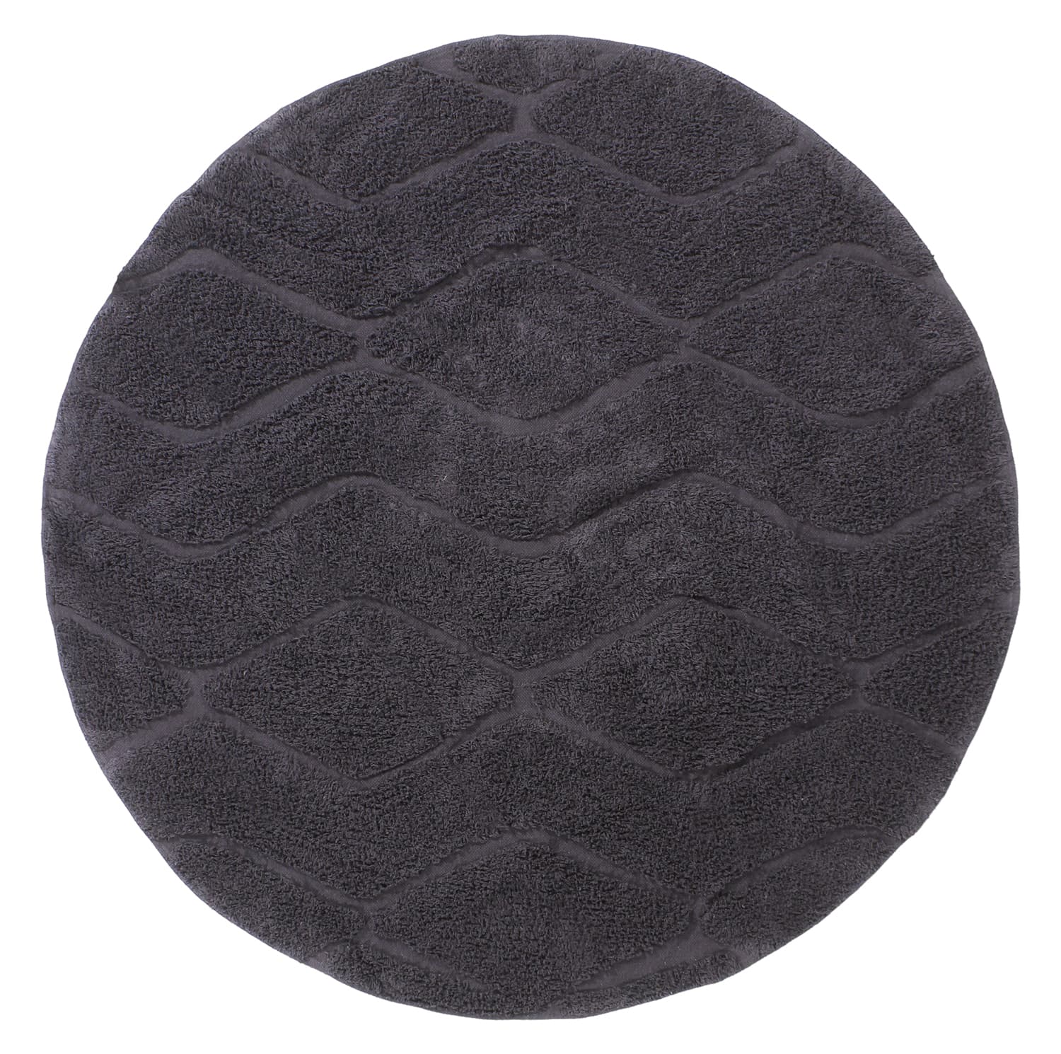 Runde tepper - Brynn Natural Cotton Shaggy (svart) (Størrelse: Ø 200 cm)