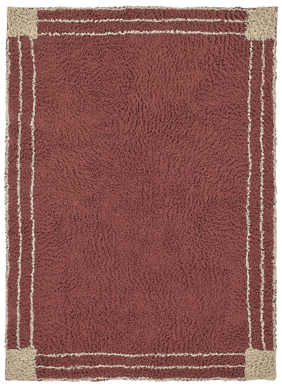 Ryetepper - Cataya Natural Cotton Shaggy (brun/beige) (Størrelse: 240 x 340 cm)