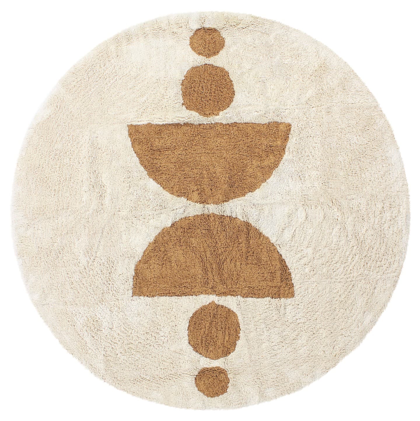 Runde tepper - Cervia Natural Cotton Shaggy (beige) (Størrelse: Ø 200 cm)