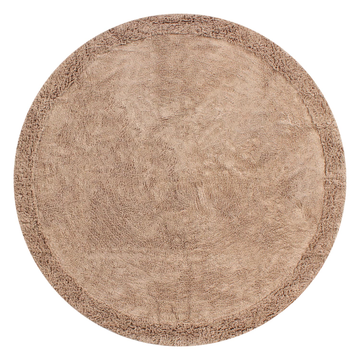 Runde tepper - Ebba Natural Cotton Shaggy (brun) (Størrelse: Ø 200 cm)