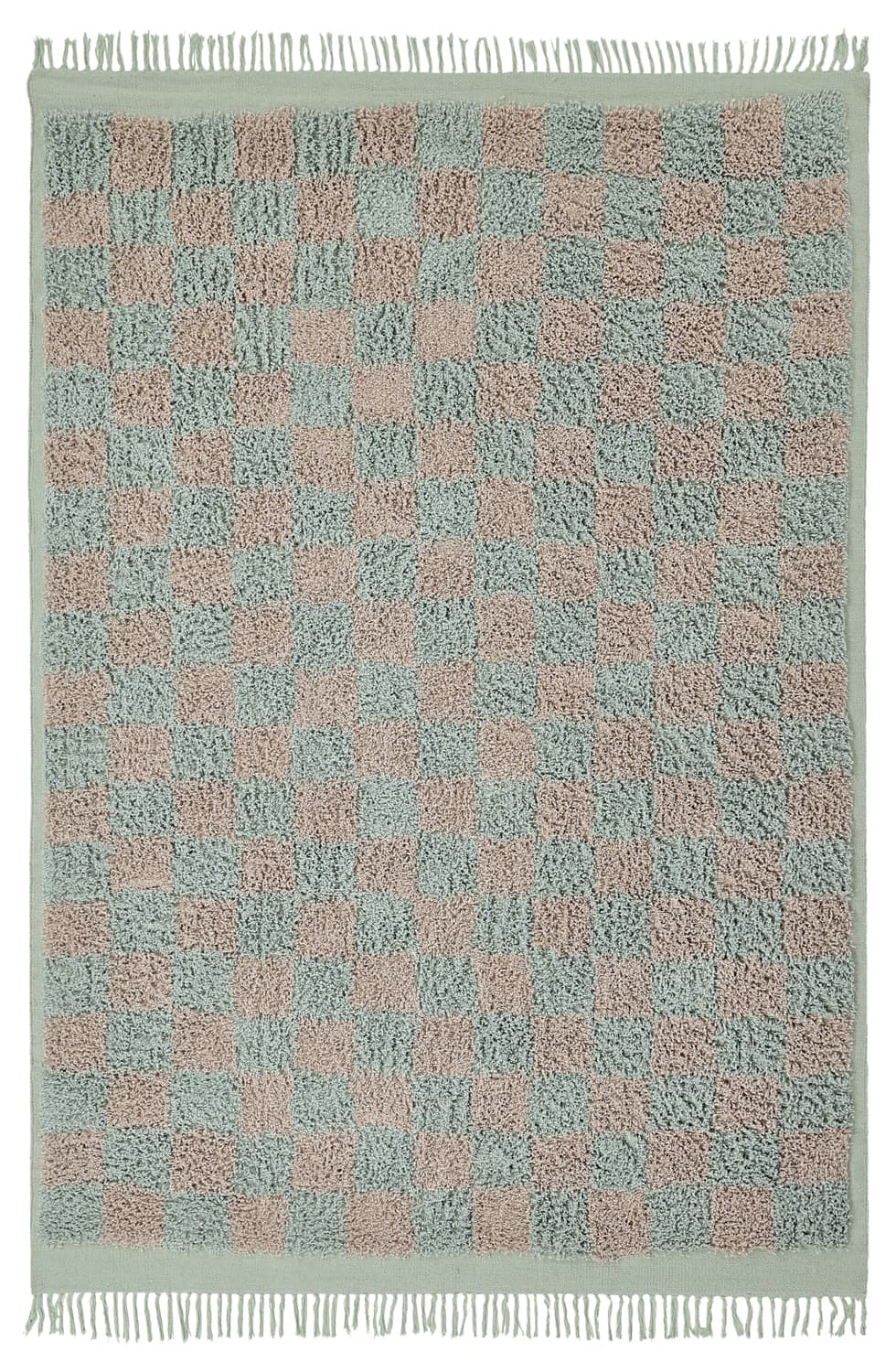 Ryetepper - Elsey Natural Cotton Shaggy (grå/rosa) (Størrelse: 240 x 340 cm)