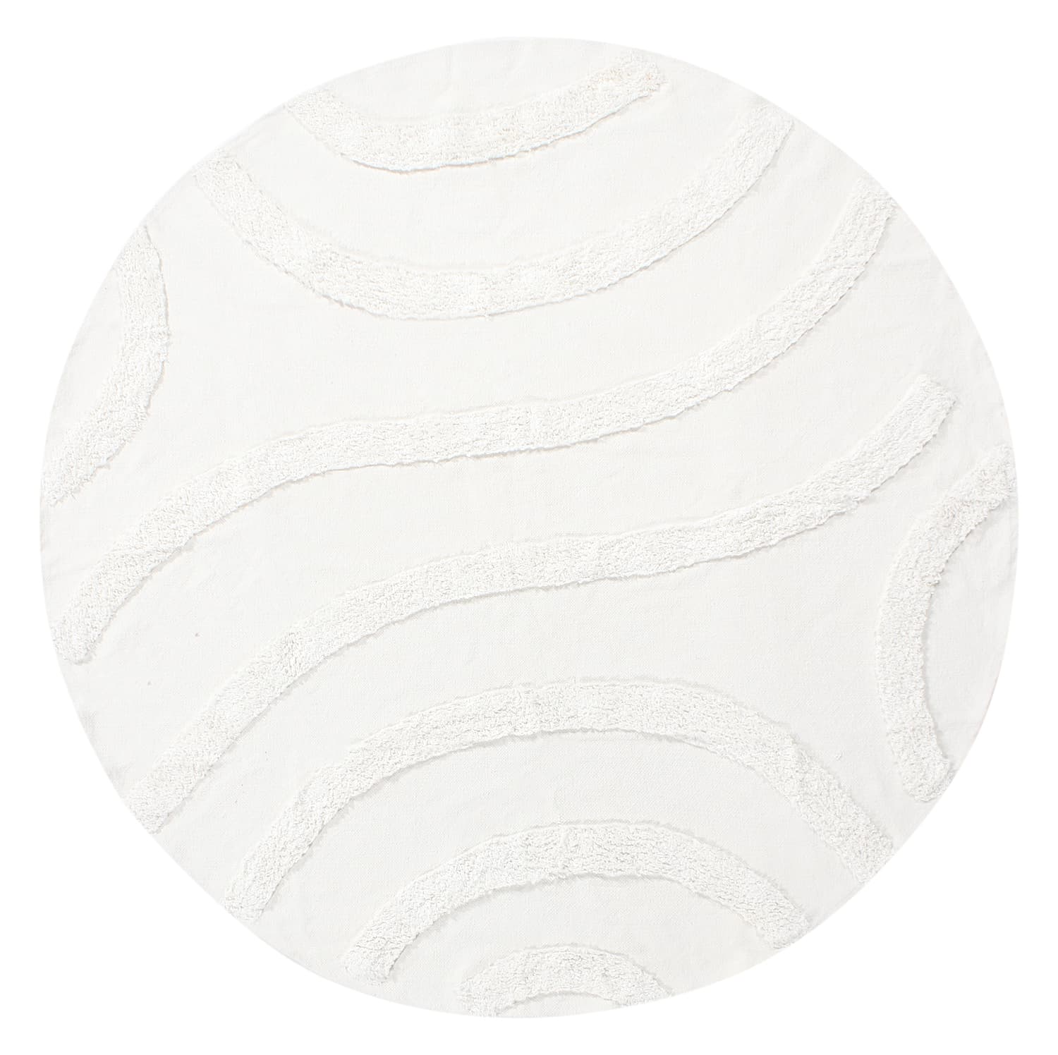 Runde tepper - Emilia Natural Cotton Shaggy (offwhite) (Størrelse: Ø 200 cm)