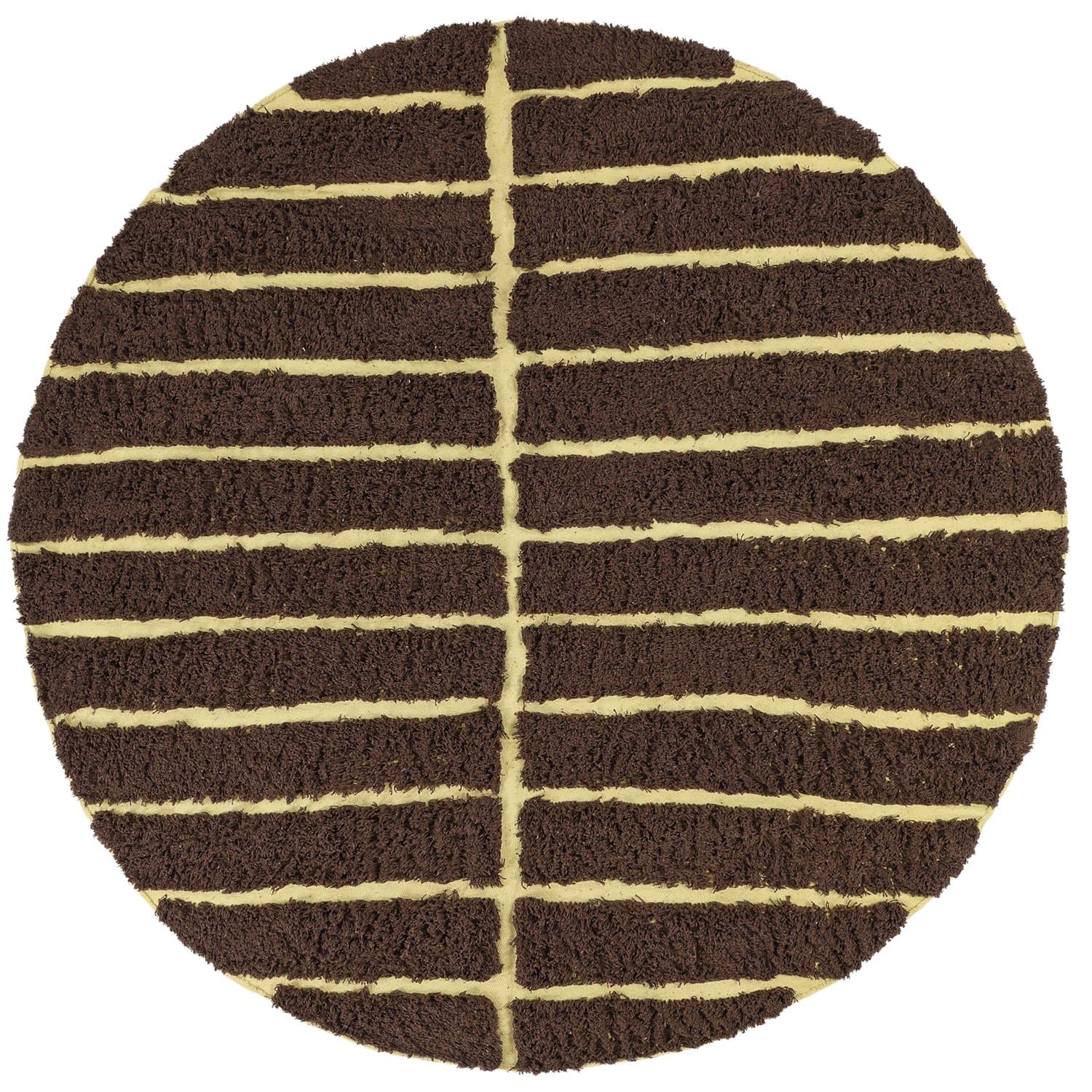 Rundt teppe - Ikara Natural Cotton Shaggy (brun) (Størrelse: Ø 240 cm)