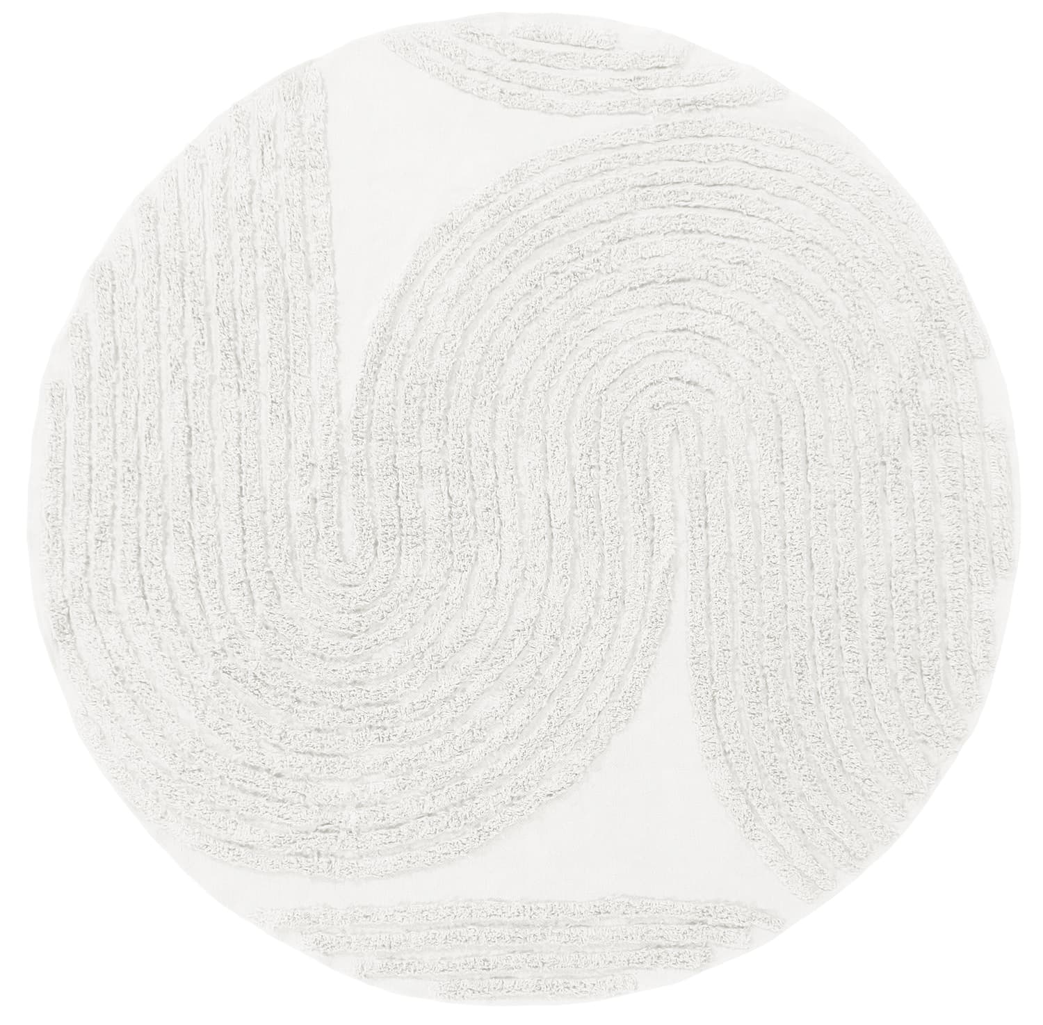 Runde tepper - Jovie Natural Cotton Shaggy (offwhite) (Størrelse: Ø 200 cm)