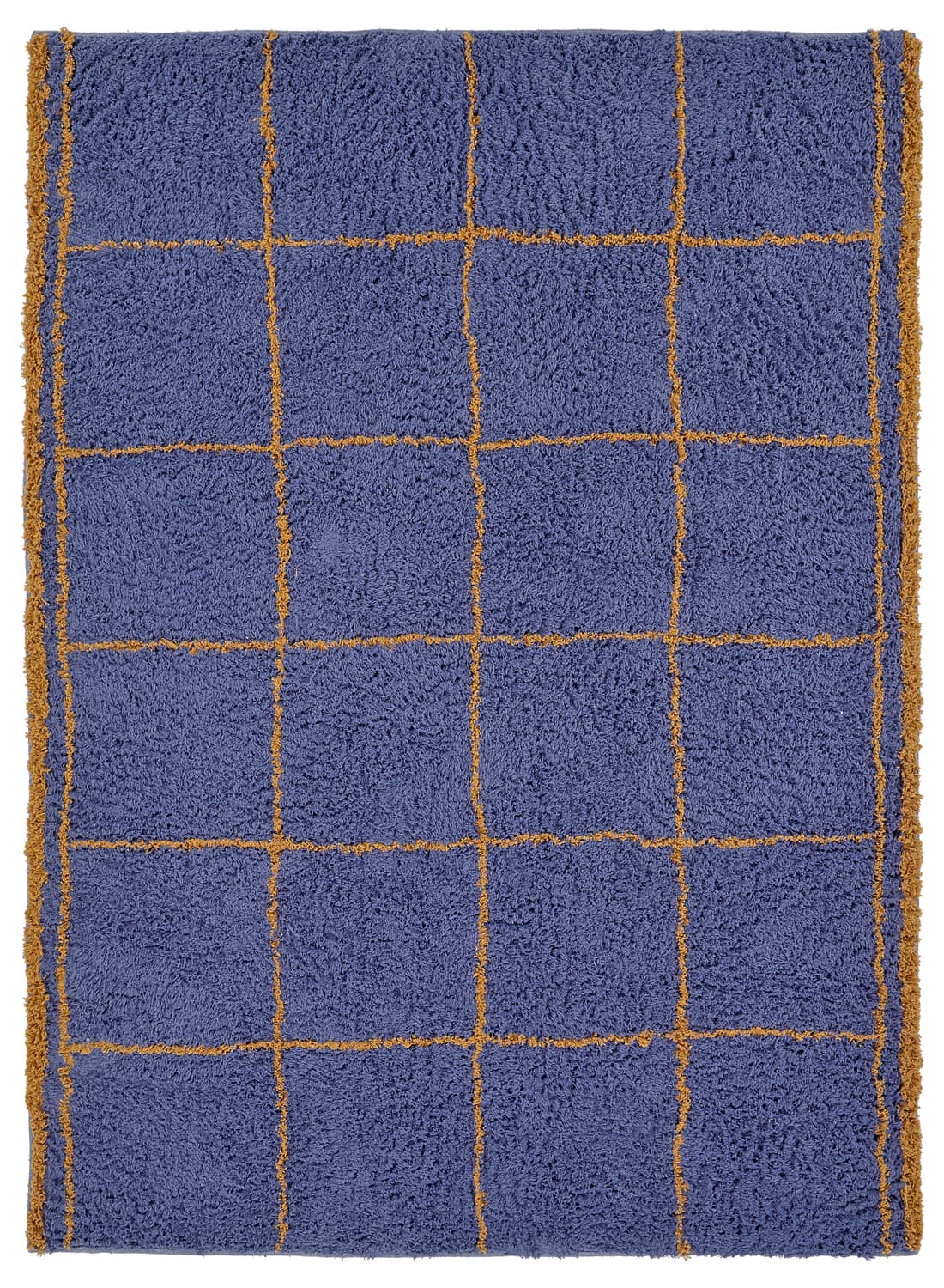 Ryetepper - Lana Natural Cotton Shaggy (blå/gul) (Størrelse: 240 x 340 cm)