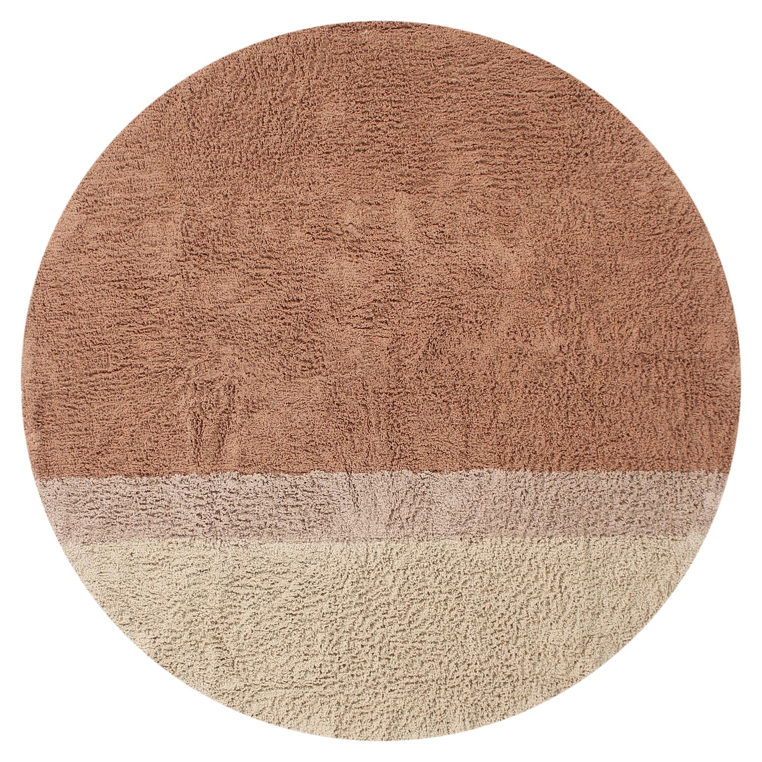 Runde tepper - Mareto Natural Cotton Shaggy (brun) (Størrelse: Ø 200 cm)