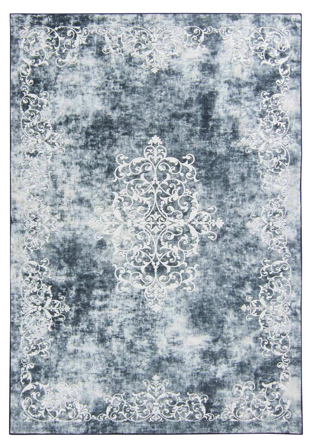 Wilton-teppe - Santi (blågrå/hvit) (Størrelse: 240 x 340 cm)