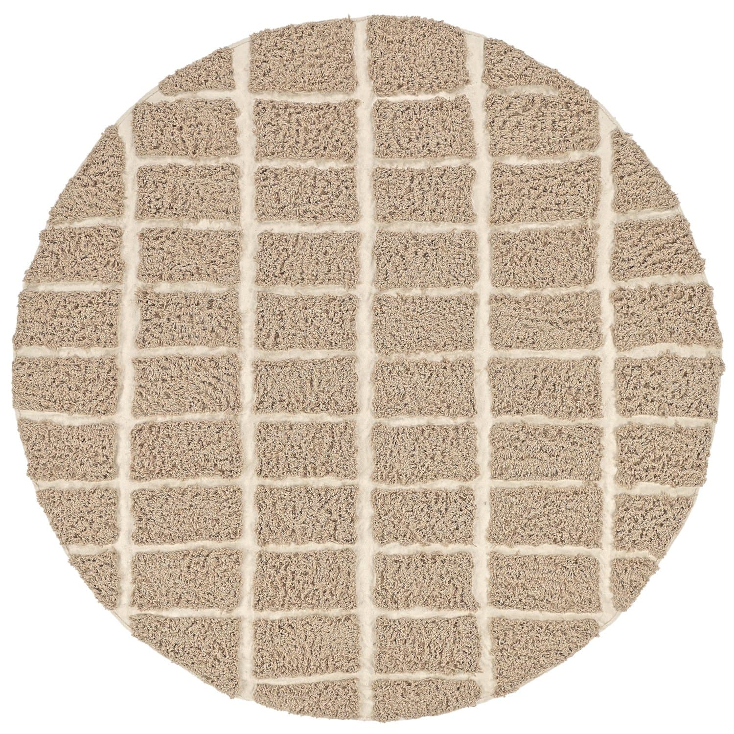 Rundt teppe - Zola Natural Cotton Shaggy (beige) (Størrelse: Ø 240 cm)
