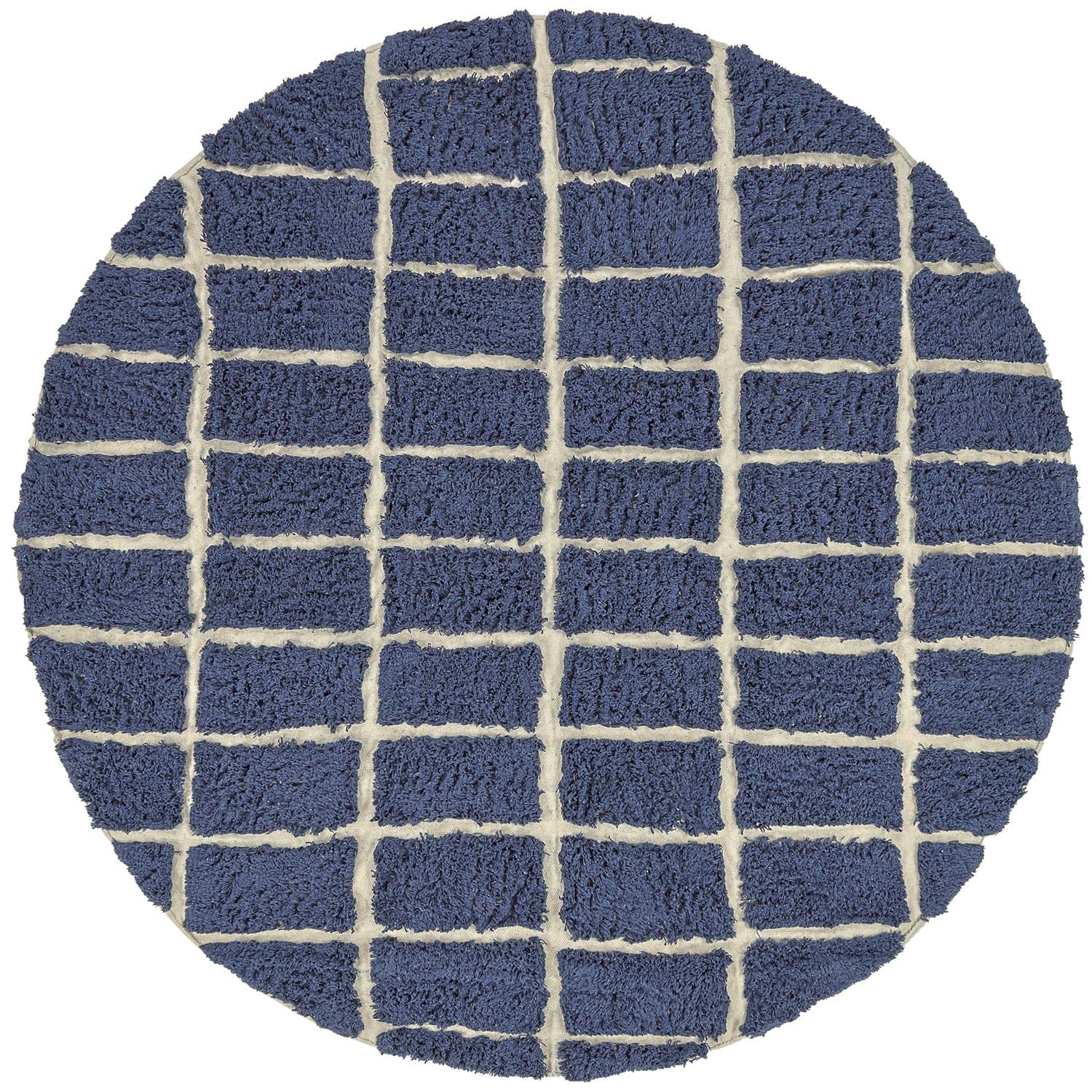 Rundt teppe - Zola Natural Cotton Shaggy (blå) (Størrelse: Ø 240 cm)