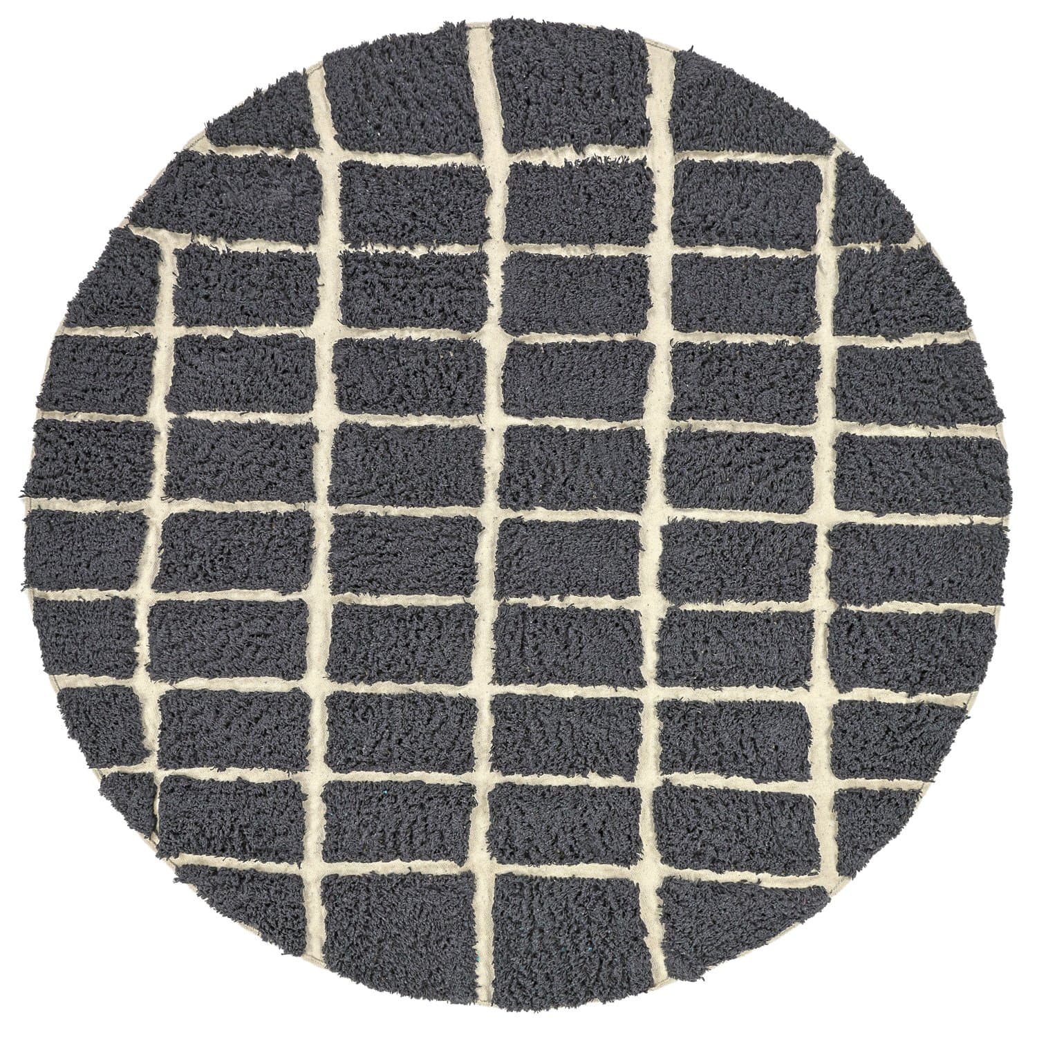 Rundt teppe - Zola Natural Cotton Shaggy (mørkegrå) (Størrelse: Ø 240 cm)