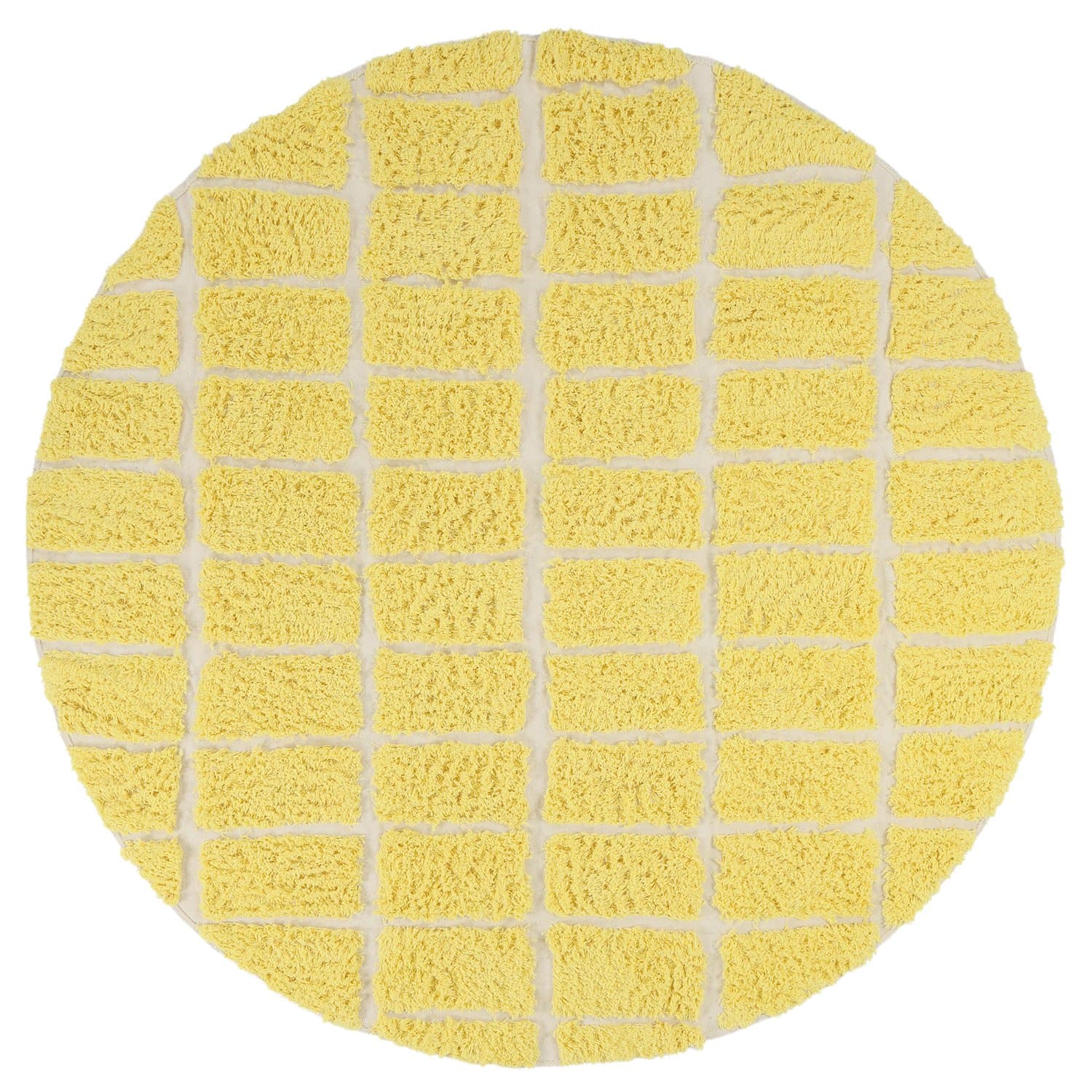 Rundt teppe - Zola Natural Cotton Shaggy (gul) (Størrelse: Ø 240 cm)
