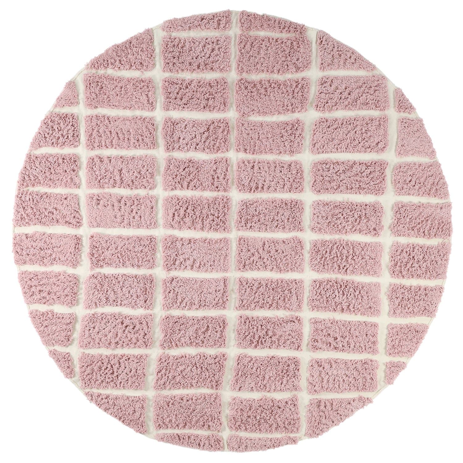 Rundt teppe - Zola Natural Cotton Shaggy (rosa) (Størrelse: Ø 240 cm)