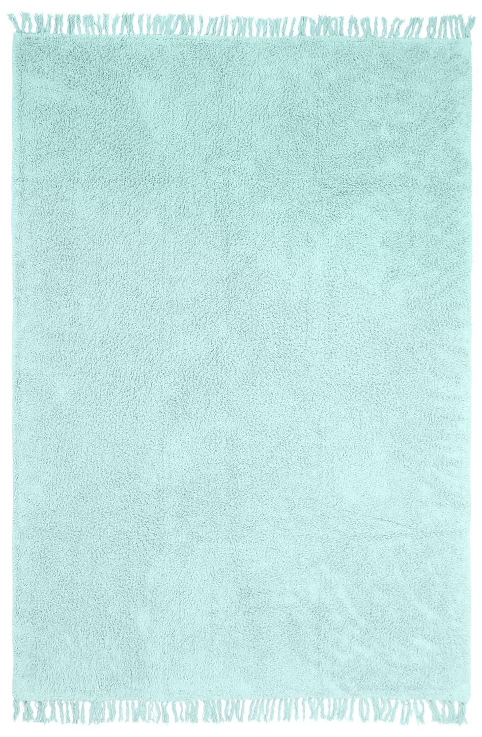 Ryetepper - Alba Natural Cotton Shaggy (turkis) (Størrelse: 240 x 340 cm)