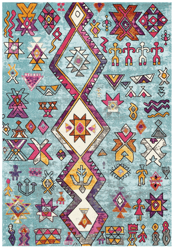 Wilton-teppe - Misare (blå/multi) (Størrelse: 160 x 230 cm)