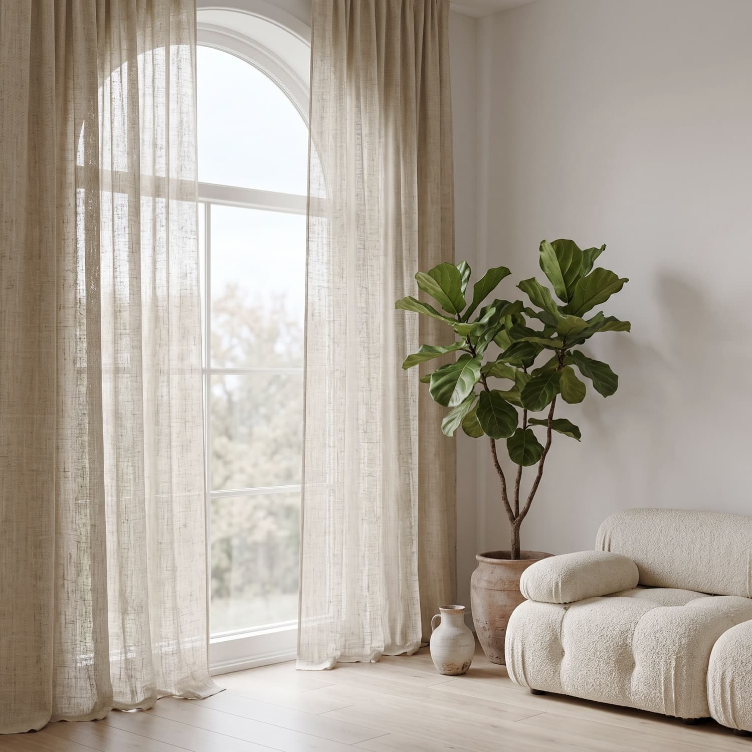 Gardiner 2-pk - Lingardin Noemi (beige) (Størrelse: 140 x 250 cm)