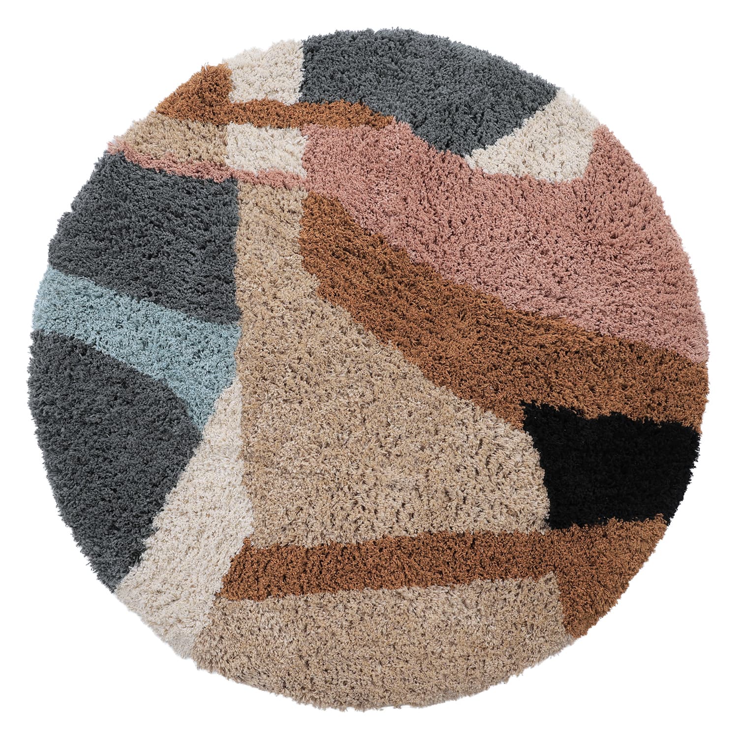 Rundt teppe - Cefalu Natural Cotton Shaggy (multi) (Størrelse: Ø 200 cm)