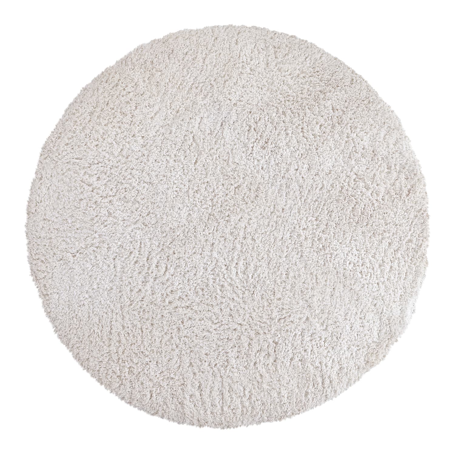 Rundt teppe - Combarro Solid Cotton Shaggy (krem) (Størrelse: Ø 160 cm)
