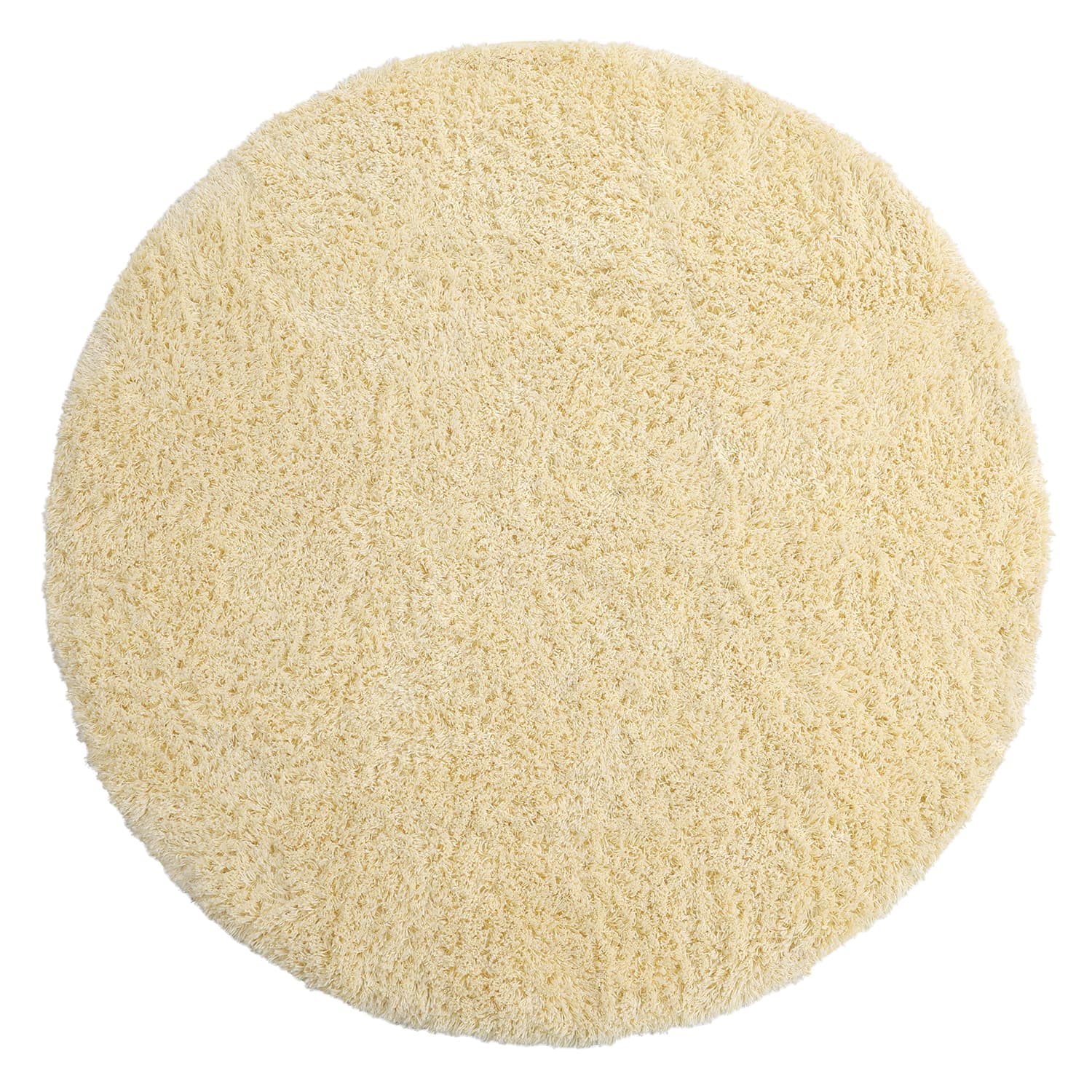 Rundt teppe - Combarro Solid Cotton Shaggy (lysegul) (Størrelse: Ø 160 cm)