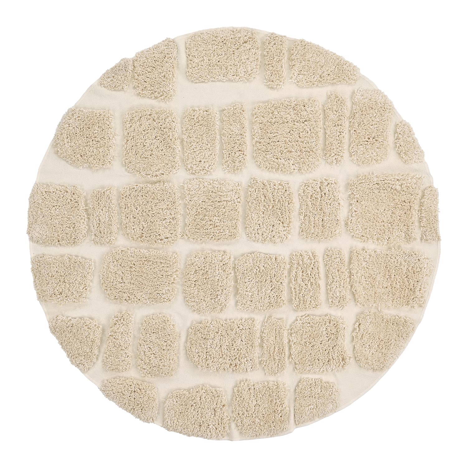 Rundt teppe - Otranto Natural Cotton Shaggy (off-white) (Størrelse: Ø 160 cm)