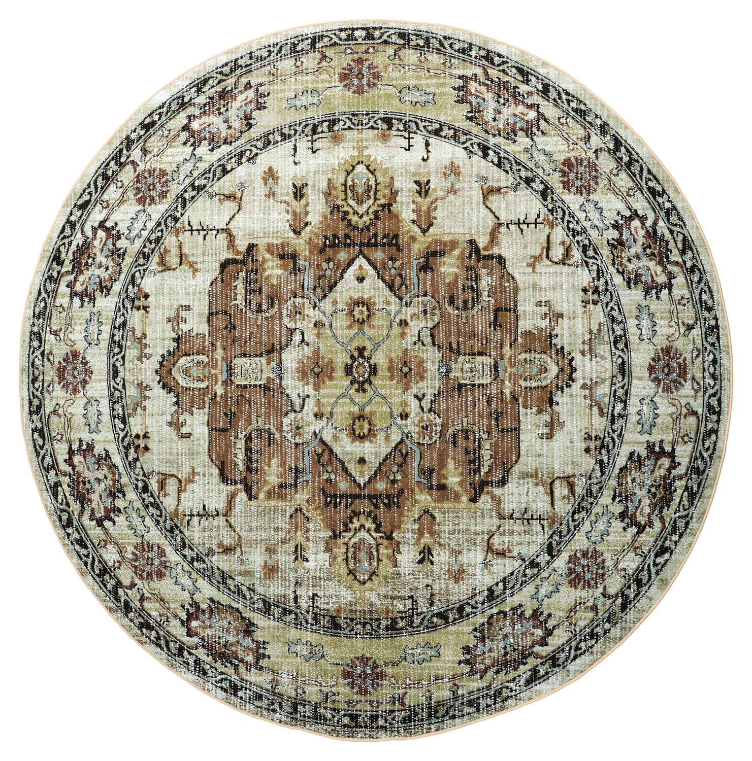 Rundt teppe - Siliana (beige) (Størrelse: Ø 240 cm)
