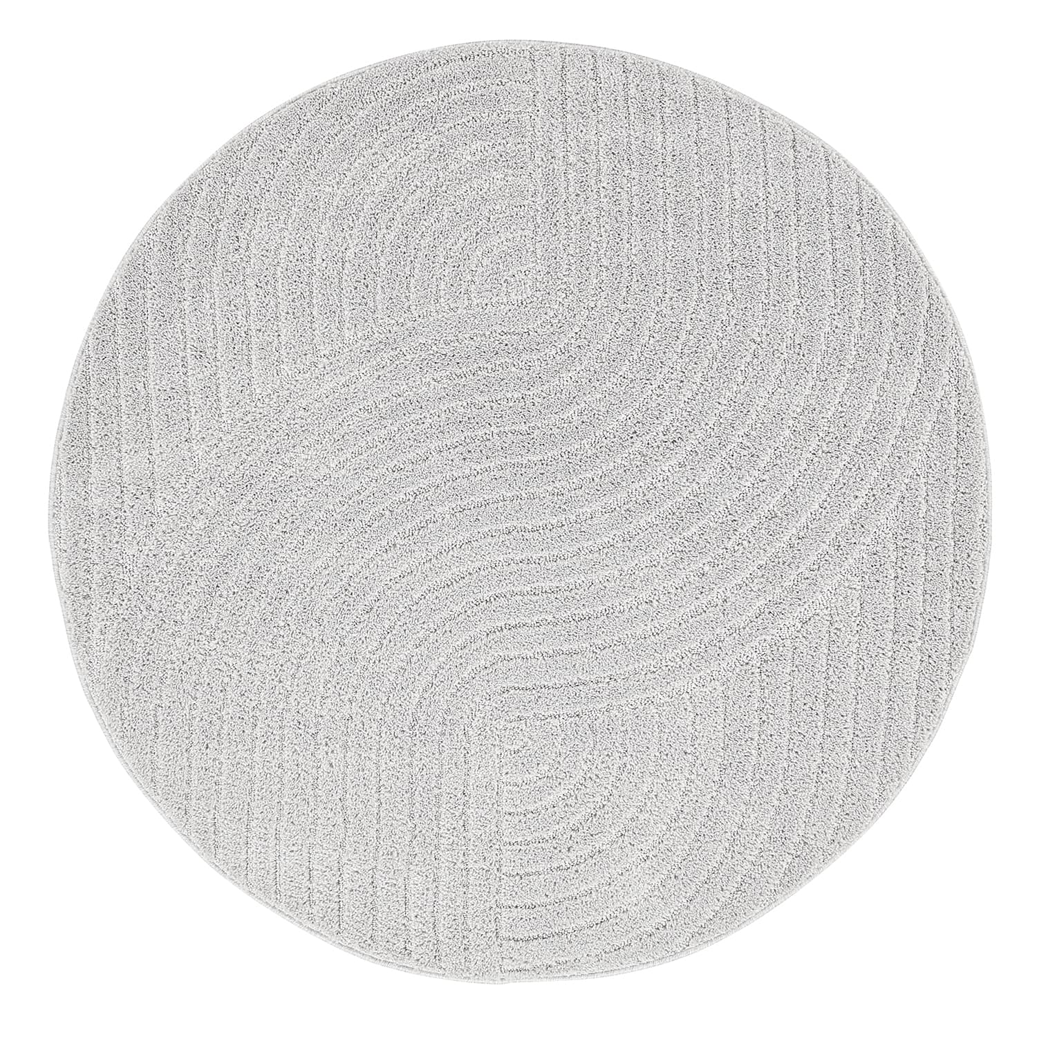 Runde tepper - Wendy (lys grå) (Størrelse: Ø 200 cm)
