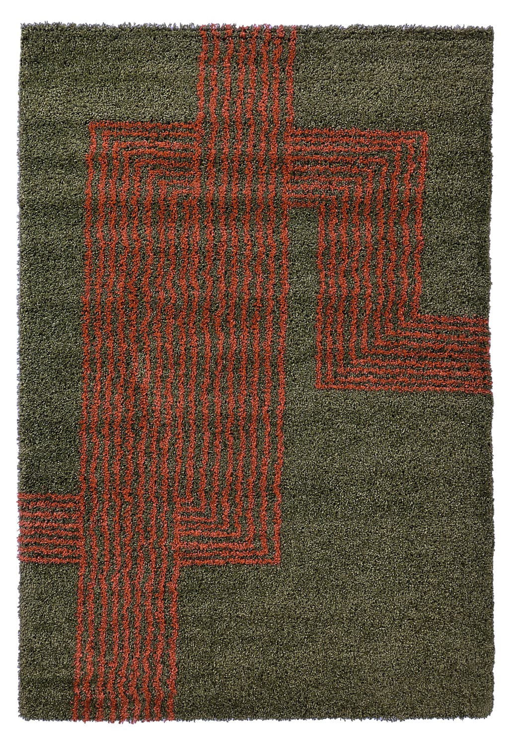 Ryetepper - Zagora (grønn/oransje) (Størrelse: 200 x 290 cm)