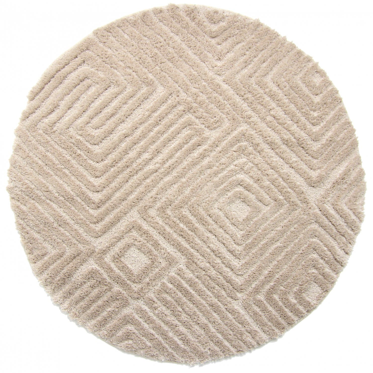 Runde tepper - Monti (beige) (Størrelse: Ø 240 cm)