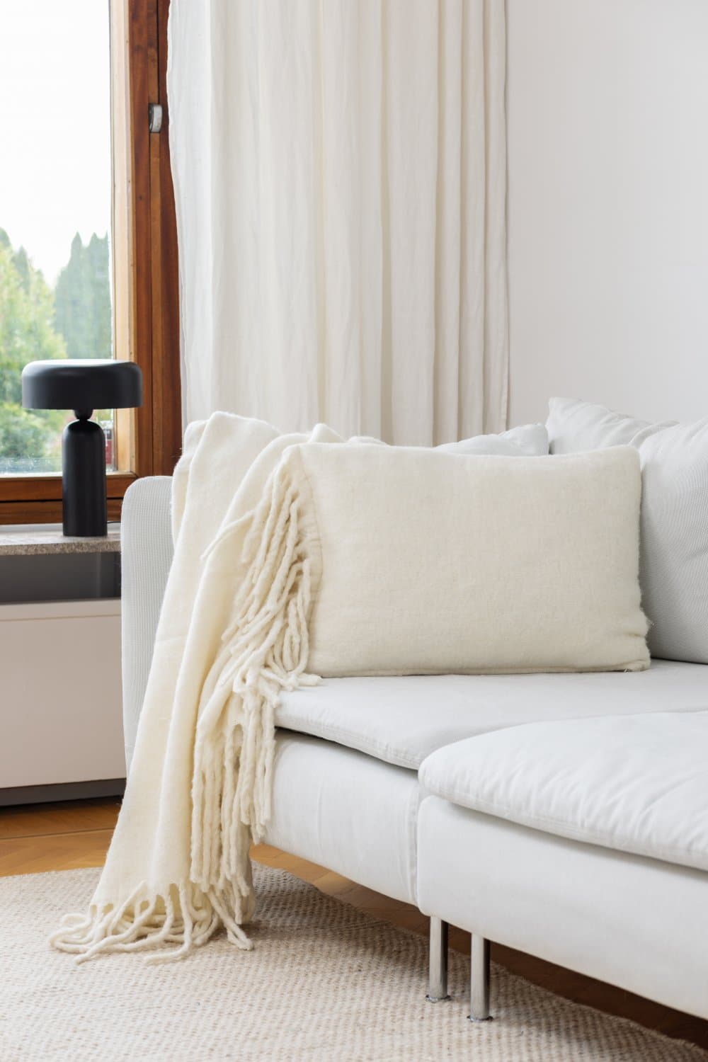 Putetrekk i ullblanding - Samantha (offwhite) (Størrelse: 40 x 60 cm)