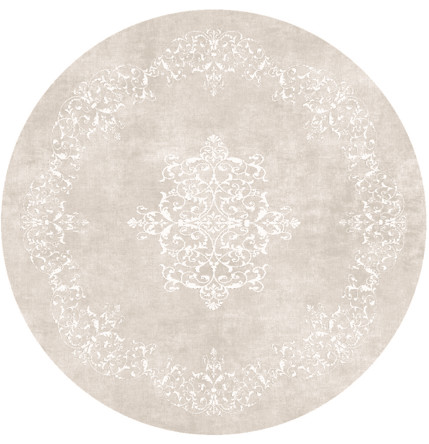 Rundt teppe - Santi (beige/hvit) (Størrelse: Ø 290 cm)